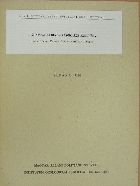 Detre Csaba - Kádártai Ladini - Alsókarni szelvény [antikvár]