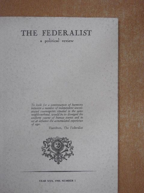 Francesco Rossolillo - The Federalist 1/1988. [antikvár]