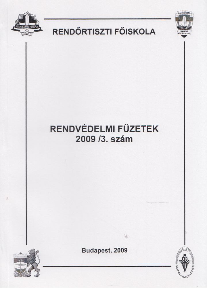 Valcsicsák Imre - Rendvédelmi füzetek 2009/3. szám [antikvár]