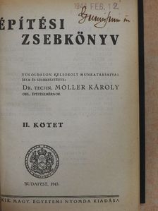 Dr. Széchy Károly - Építési Zsebkönyv II. (töredék) [antikvár]