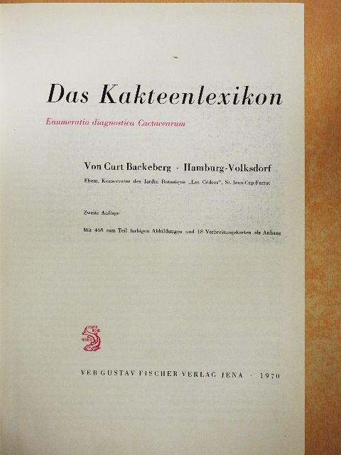 Curt Backeberg - Das Kakteenlexikon [antikvár]