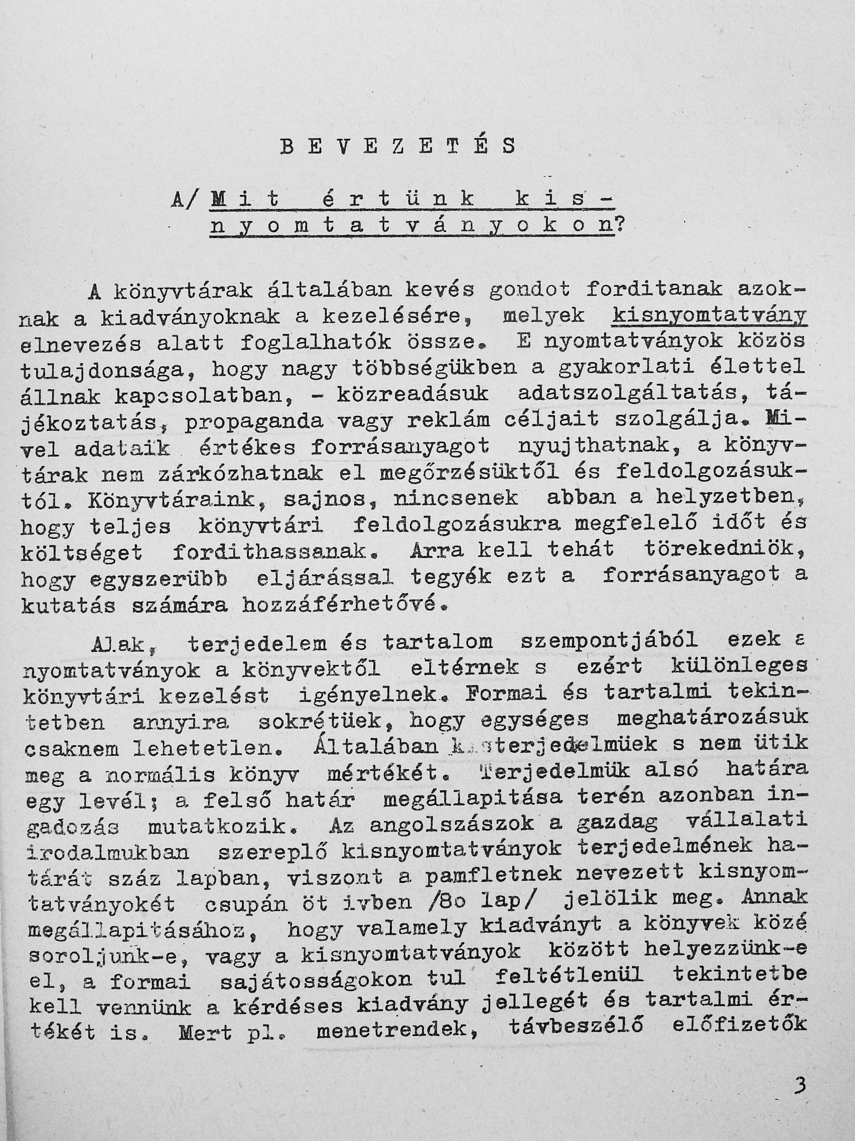 Possonyi Erzsébet - Kisnyomtatványok könyvtári kezelése [antikvár]