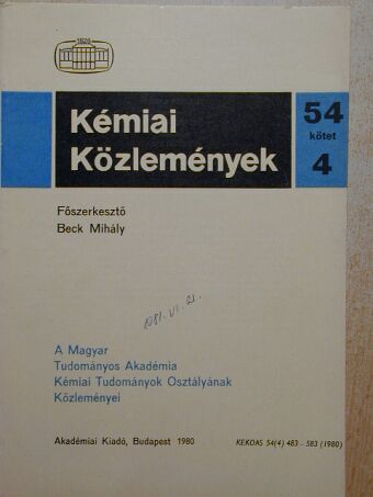Berecz Endre - Kémiai Közlemények 1980/4. [antikvár]