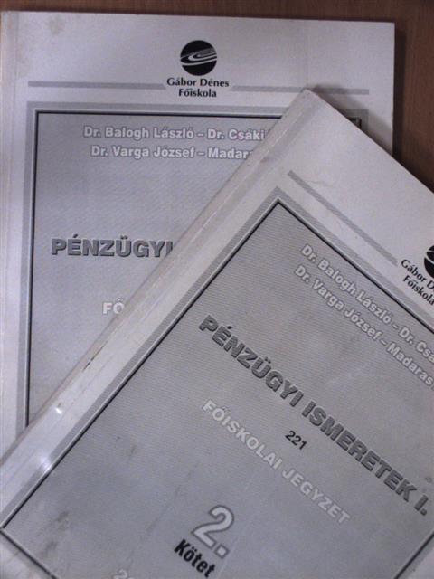 Dr. Balogh László - Pénzügyi ismeretek I/1-2. [antikvár]
