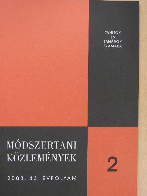Bácsi János - Módszertani közlemények 2003/2. [antikvár]