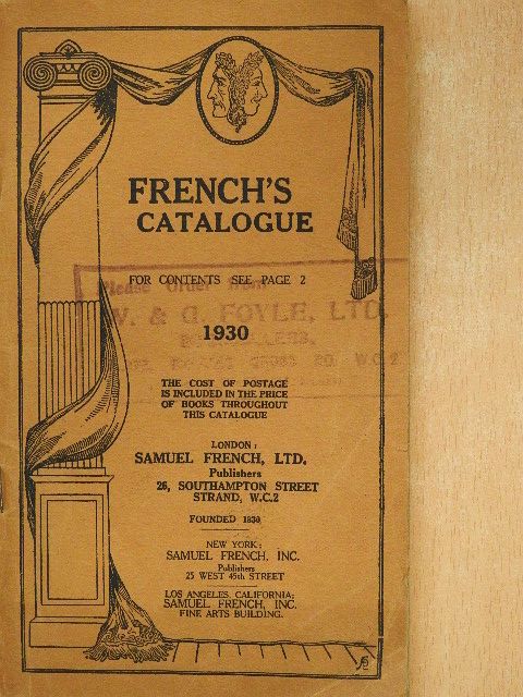 French's Catalogue 1930. [antikvár]