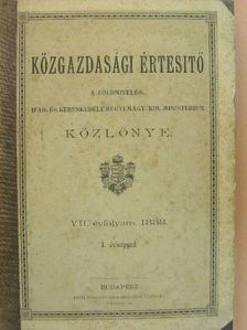 Közgazdasági Értesitő 1888. január 10-márczius 29. (nem teljes évfolyam) [antikvár]