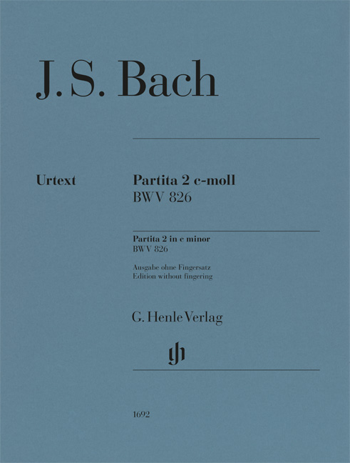 J. S. Bach - PARTITA 2 c-MOLL BWV 826, AUSGABE OHNE FINGERSATZ