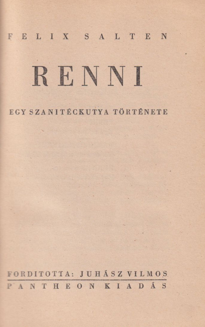 Felix Salten - Renni [antikvár]