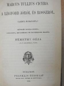 Marcus Tullius Cicero - A legfőbb jóról és rosszról [antikvár]