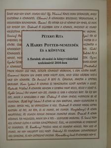 Péterfi Rita - A Harry Potter-nemzedék és a könyvek [antikvár]