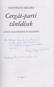 Vágvölgyi Szilárd - Cergát-parti tűnődések (Dedikált) [antikvár]