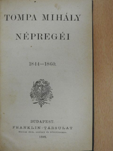Faludi Ferencz - Tompa Mihály népregéi I./Három elbeszélés [antikvár]