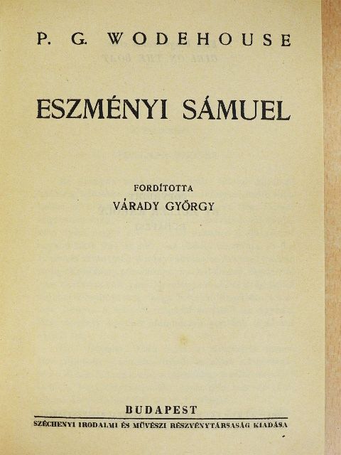P. G. Wodehouse - Eszményi Sámuel [antikvár]