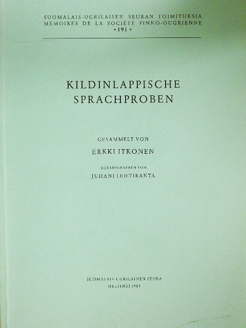 Erkki Itkonen - Kildinlappische Sprachproben [antikvár]