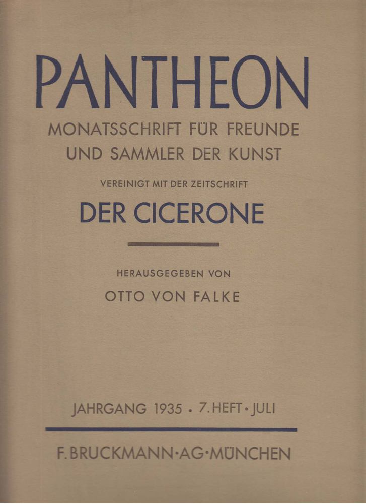Falke, Otto von (szerk.) - Pantheon. Jahrgang 1935. 7. Heft - Juli. [antikvár]