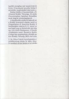 Márkusné Natter-Nád Klára - A Magyar Kodály Társaság hírei 2001/1. [antikvár]