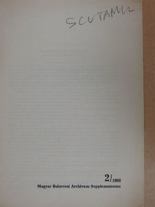 Dr. Bartosiewicz Gábor - Magyar Belorvosi Archivum Supplementuma 1968/2. [antikvár]