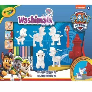 Crayola Washimals: Kimosható Mancs őrjárat figura matricákkal - 5 db-os