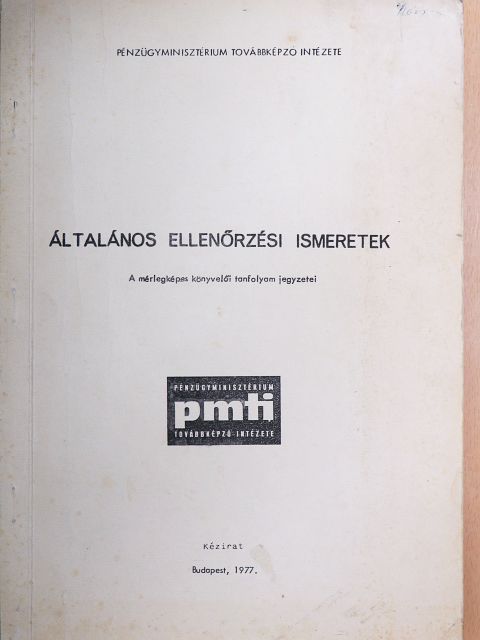 Általános ellenőrzési ismeretek [antikvár]