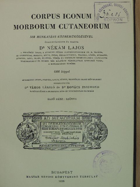 Dr. Nékám Lajos - Corpus Iconum Morborum Cutaneorum 1. (töredék) [antikvár]