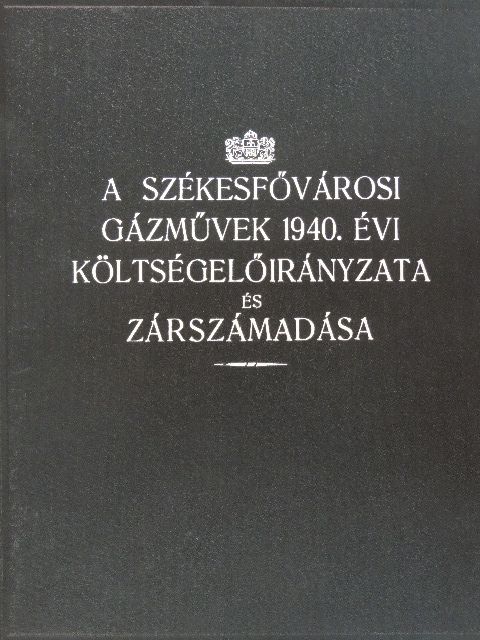 Dr. Nagy László - A székesfővárosi gázművek 1940. évi költségelőirányzata és zárszámadása [antikvár]