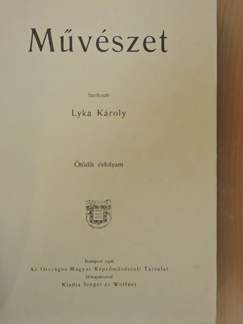 Művészet 1906. (nem teljes évfolyam) [antikvár]
