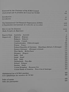 Directory of cell research laboratories/Répertoire des laboratoires de recherches sur la cellule [antikvár]