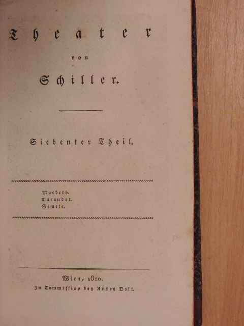Friedrich Schiller - Theater VII. (gótbetűs) [antikvár]