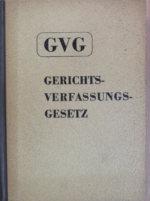 Gerichtsverfassungsgesetz vom 2. Oktober 1952. [antikvár]