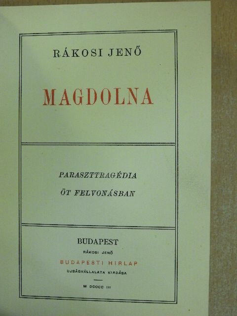 Rákosi Jenő - Magdolna [antikvár]