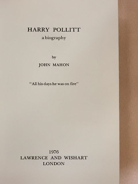 John Mahon - Harry Pollitt [antikvár]