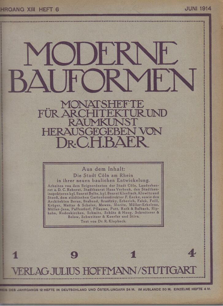 Moderne Bauformen Juni 1914 [antikvár]