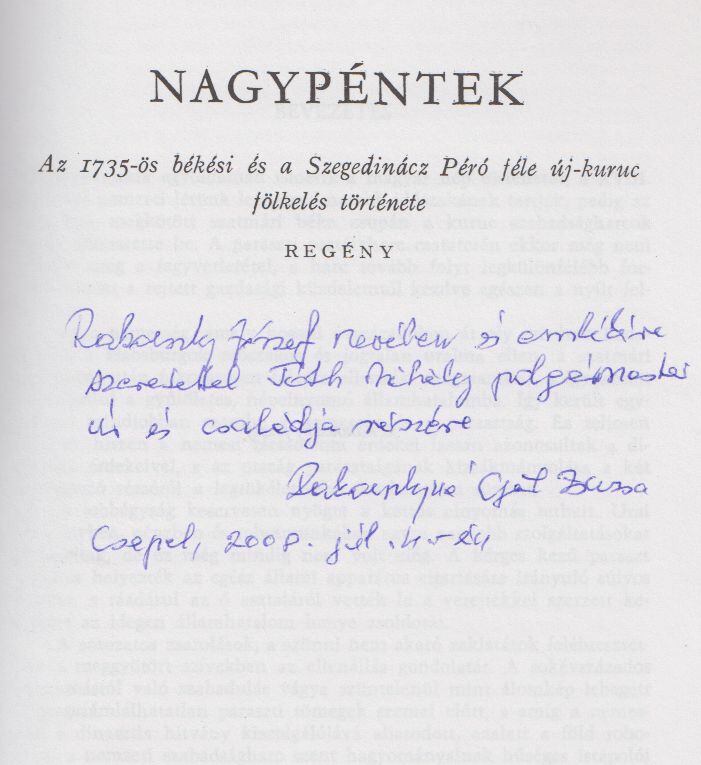 Rakovszky József - Nagypéntek (dedikált) [antikvár]