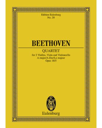 BEETHOVEN - STRING QUARTET OP.18 NO.5 A-DUR,TASCHENPARTITUR ANTIKVÁR PÉLDÁNY
