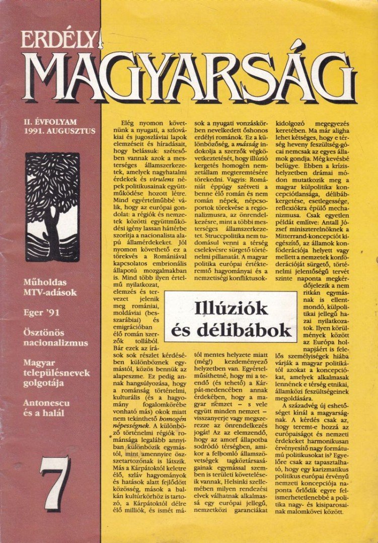Köteles Pál - Erdélyi Magyarság II. évf. 1991. augusztus [antikvár]