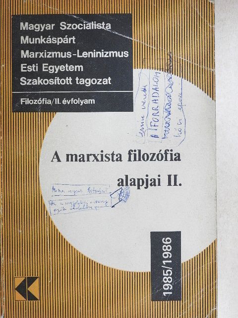 Dr. Erdődi József - A marxista filozófia alapjai II. [antikvár]