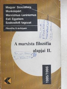 Dr. Erdődi József - A marxista filozófia alapjai II. [antikvár]
