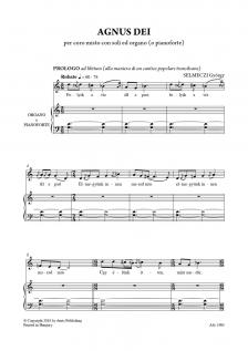 SELMECZI GYÖRGY - AGNUS DEI - PER CORO MISTO CON SOLI ED ORGANO (O PIANOFORTE)