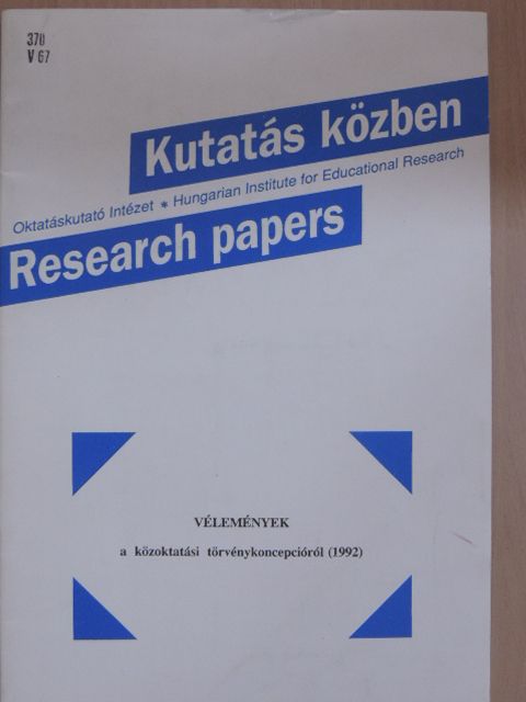 Drahos Péter - Vélemények a közoktatási törvénykoncepcióról (1992) [antikvár]