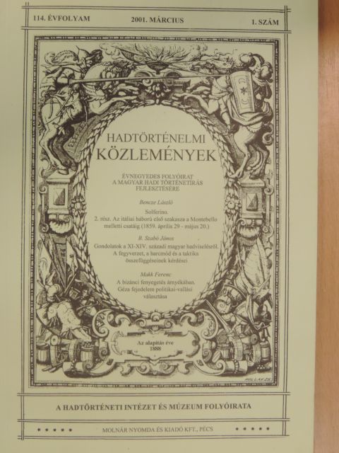 B. Szabó János - Hadtörténelmi Közlemények 2001. március [antikvár]