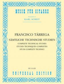 TÁRREGA, FRANCISCO - SAEMTLICHE TECHNISCHE STUDIEN FÜR GITARRE (KARL SCHEIT)