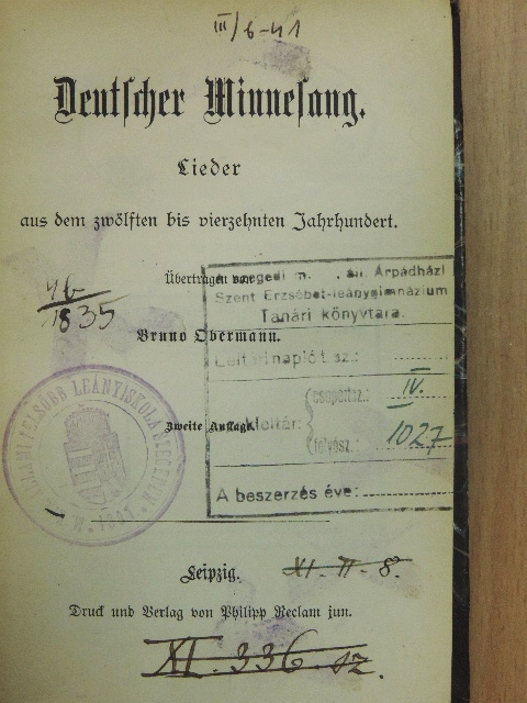 Dietmar von Aist - Deutscher Minnesang (gótbetűs) [antikvár]