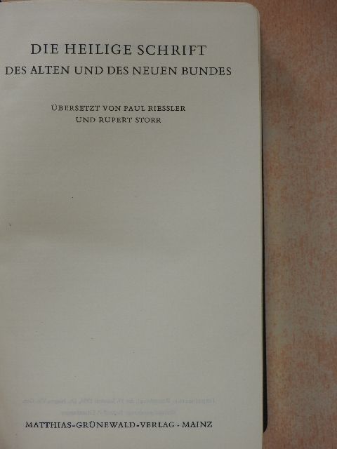 Die Heilige Schrift [antikvár]