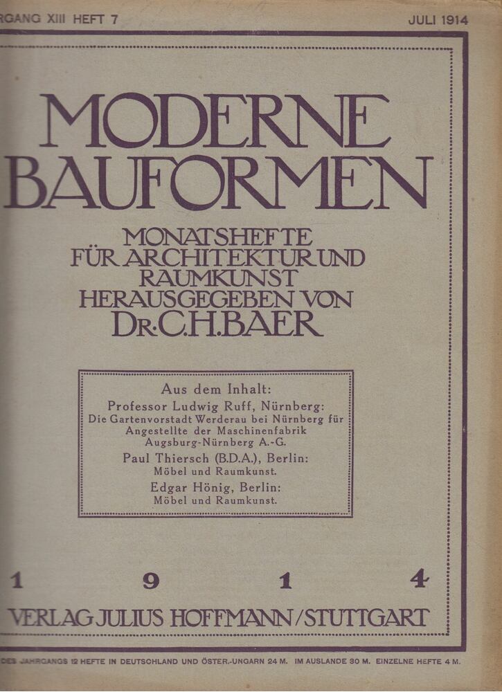 Moderne Bauformen Juli 1914 [antikvár]