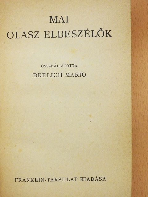 Ada Negri - Mai olasz elbeszélők [antikvár]