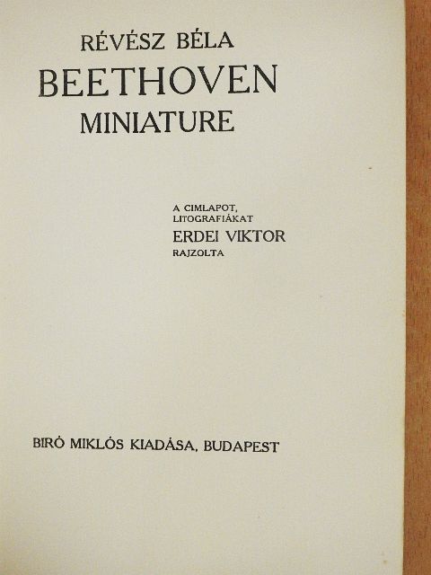 Révész Béla - Beethoven miniature [antikvár]