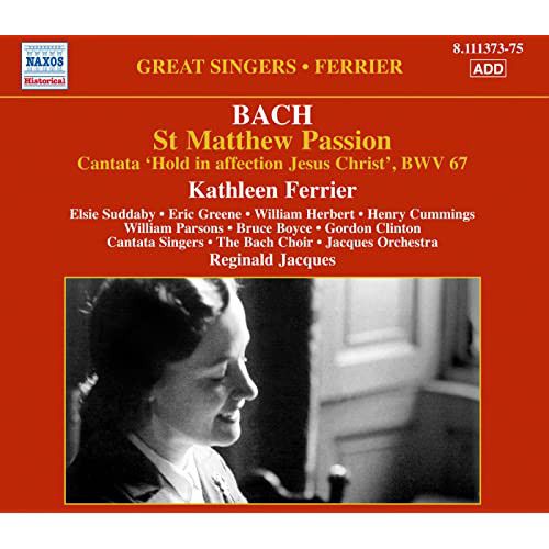 Bach - ST MATTHEW PASSION 3CD KATHLEEN FERRIER, HERBERT, PARSONS, JACQUES