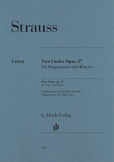 STRAUSS RICHARD - VIER LIEDER OP.27. ORIGINALTONARTEN FÜR HOHE STIMME