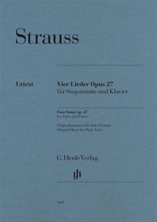 STRAUSS RICHARD - VIER LIEDER OP.27. ORIGINALTONARTEN FÜR HOHE STIMME
